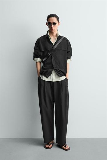 하이테크 릴렉스핏 셔츠 - Zara 블랙