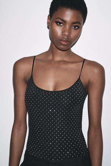 GLITTER BODYSUIT - Black by Zara