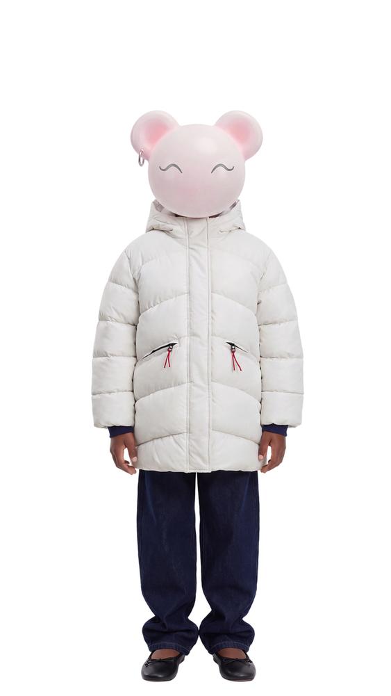 Zara 防潑水橡膠塗層鋪棉大衣 - 冰白色 - 圖片 0