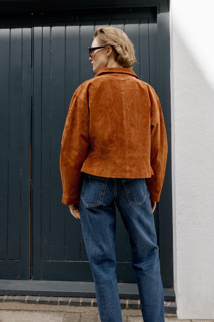 Chaqueta 100% cuero de cuello alto 7