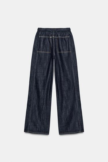 Z1975 MID-WAIST WIDE-LEG JOGGER JEANS - Blue by Zara - Image 9