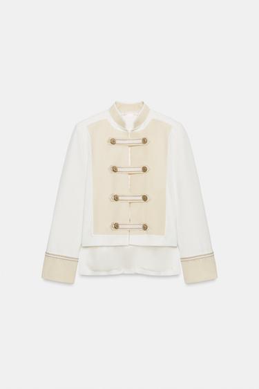 VESTE À BRANDEBOURGS ZW COLLECTION - Blanc de Zara - Image 9