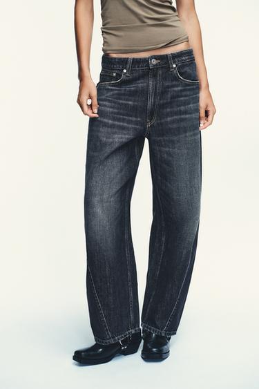 TRF BAGGY BALLOON MID-WAIST JEANS - Navy blue by Zara