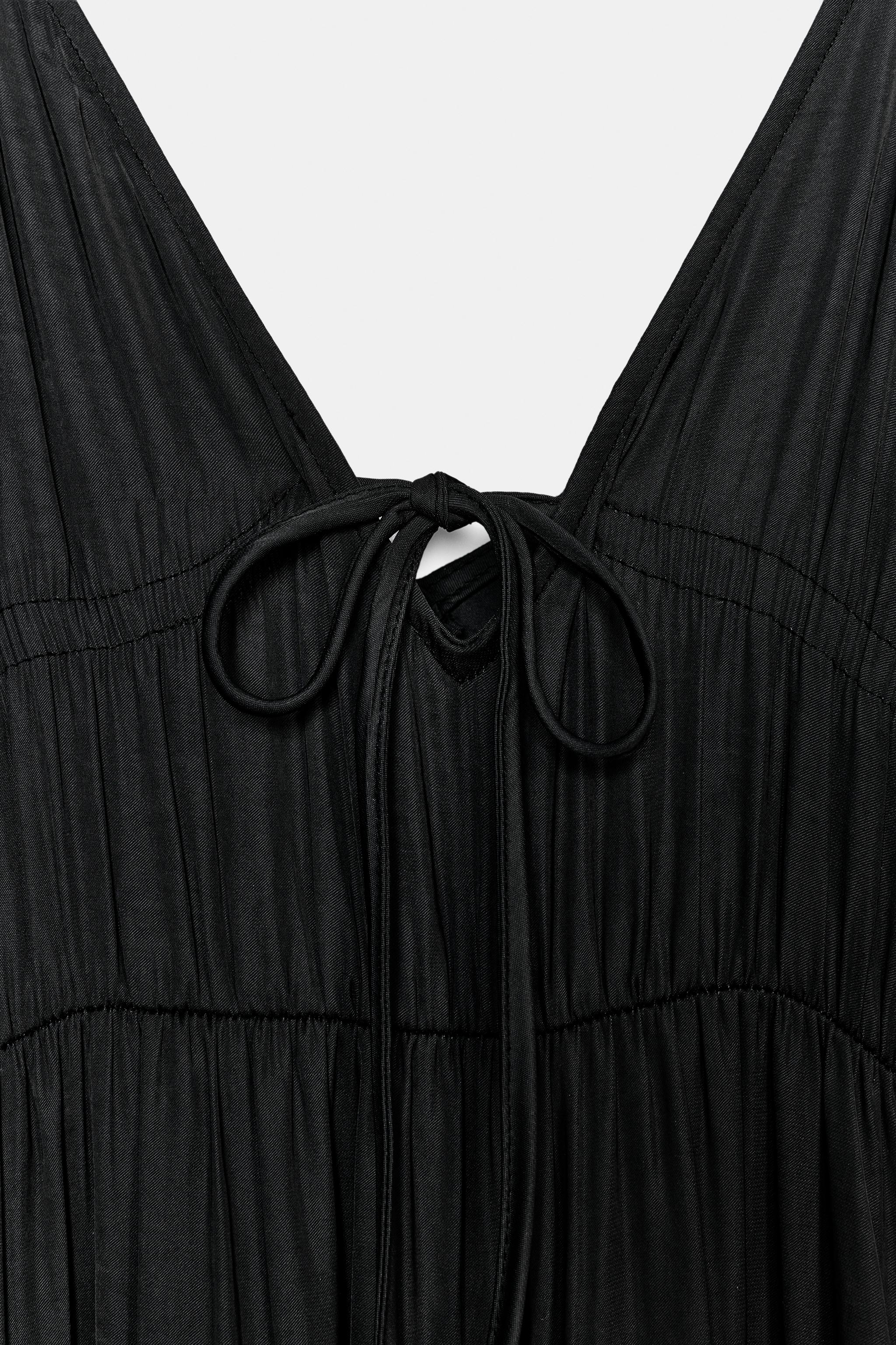 Женские платья Zara RUCHED SATIN MAXI DRESS — фото 8