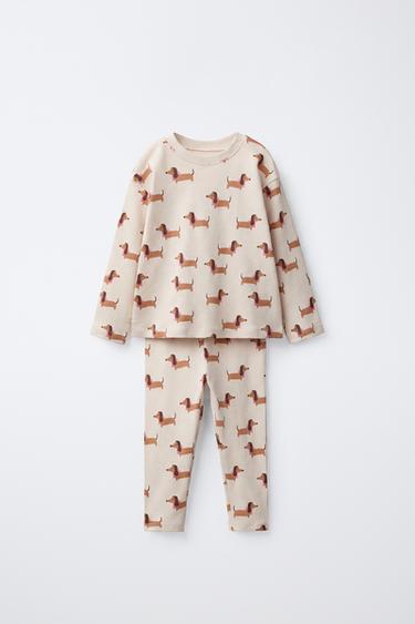 2-6 YEARS/ PUPPY PRINT PYJAMAS - camel by Zara