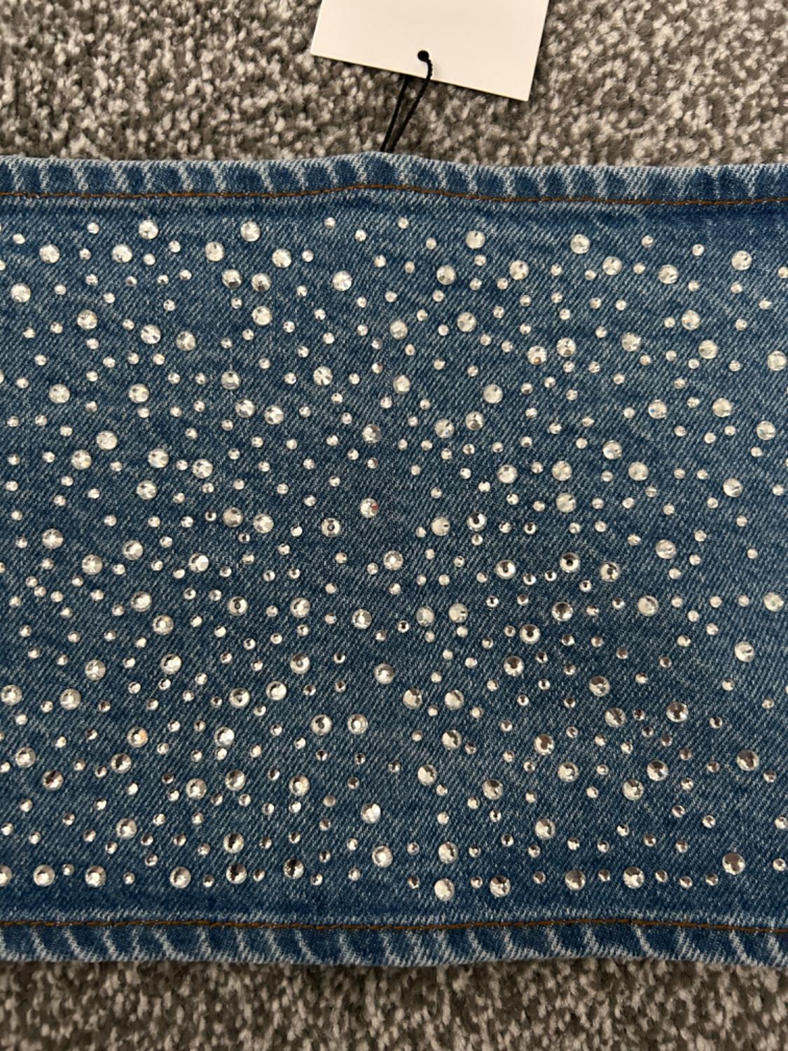 DENIM TOP WITH RHINESTONES - Image 2