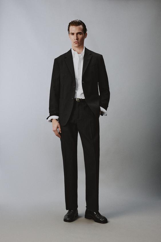 TEXTURED 100% WOOL SUIT PANTS from Zara - $129