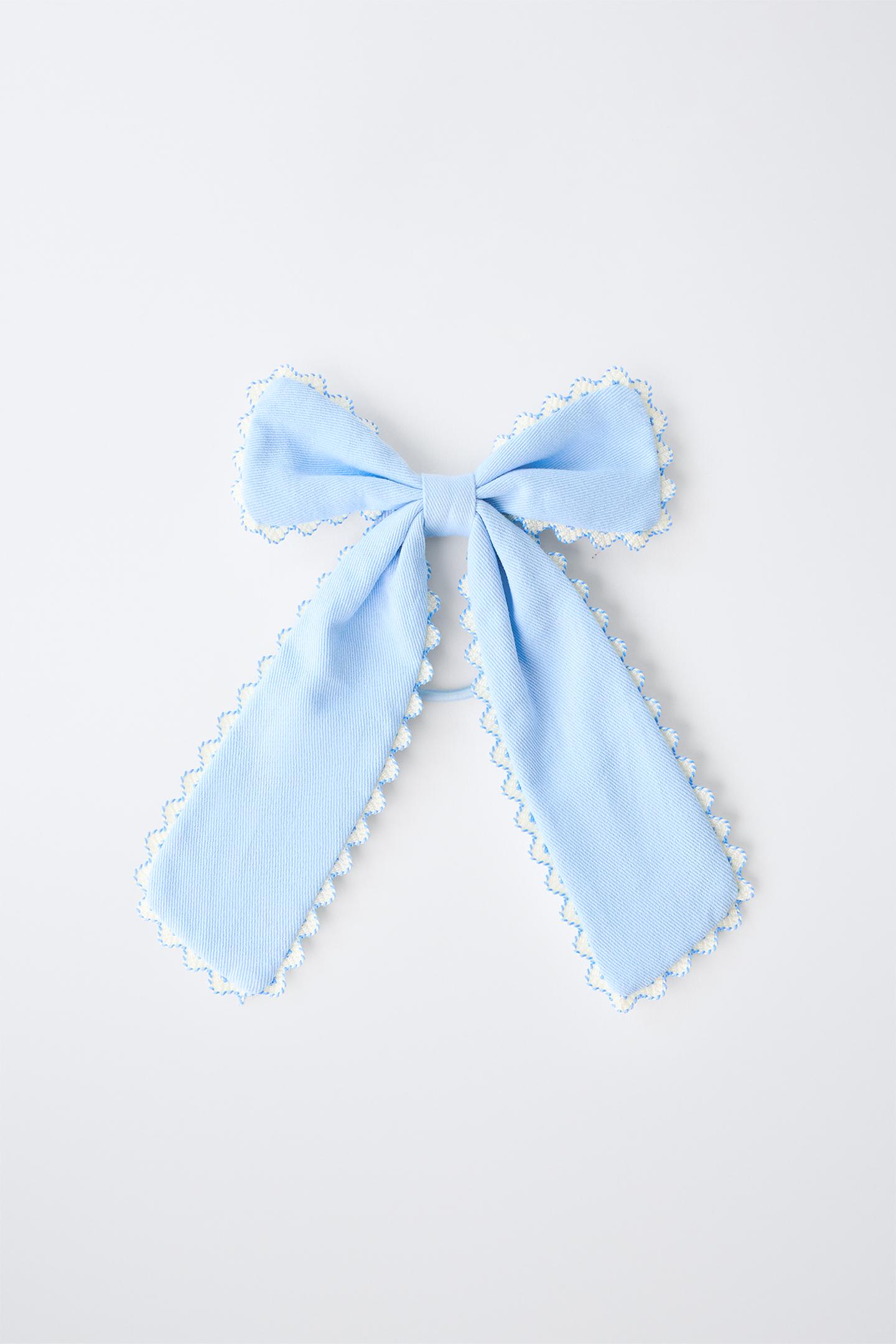 Детские аксессуары для волос Zara Large Wavy Bow Hair Tie, цвет: Синий — фото 4