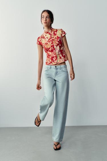 Zara Z1975 REGULAR LOW-RISE JEANS - Light blue