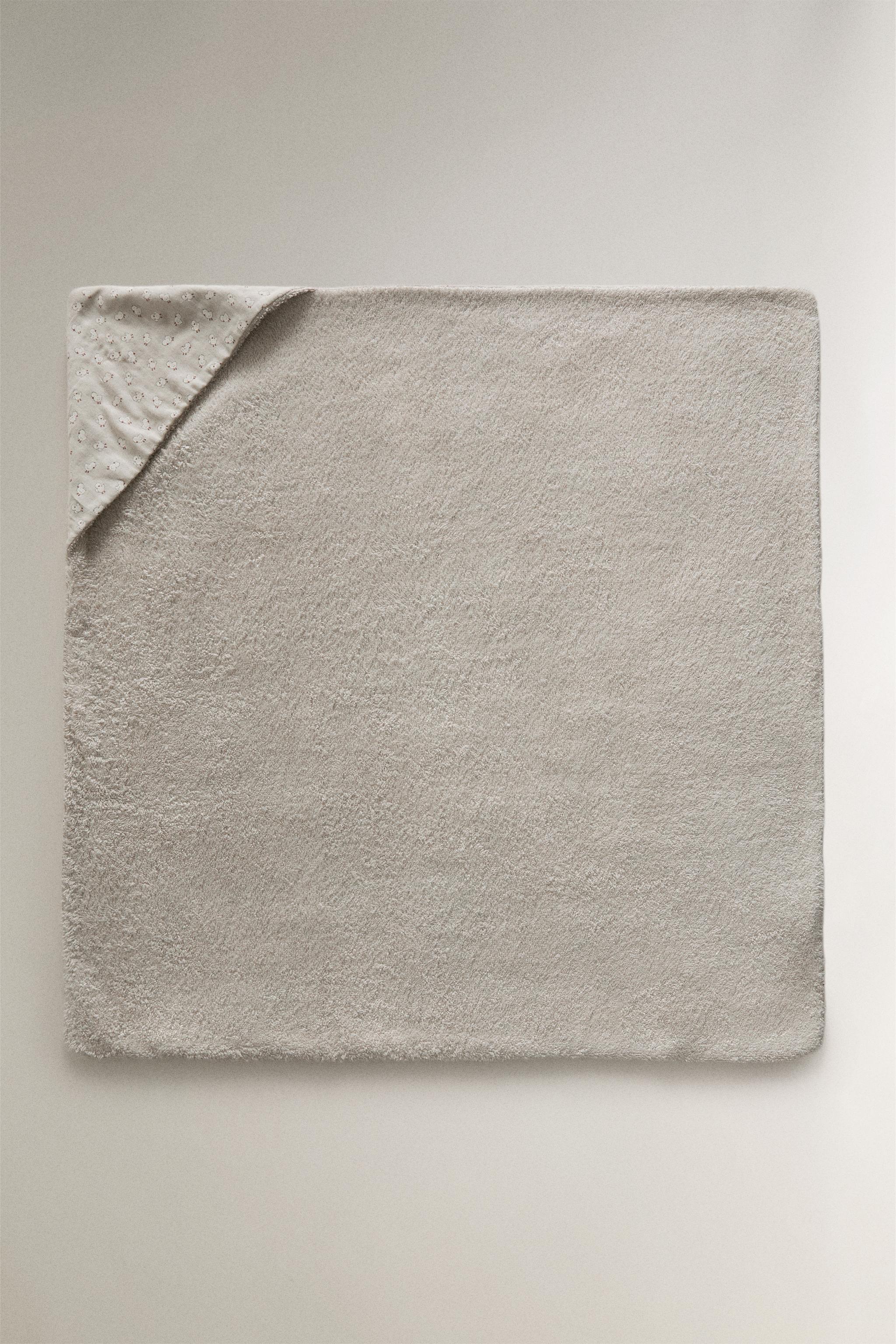 SERVIETTE DE BAIN CAPUCHE BÉBÉ GAZE POUSSINS