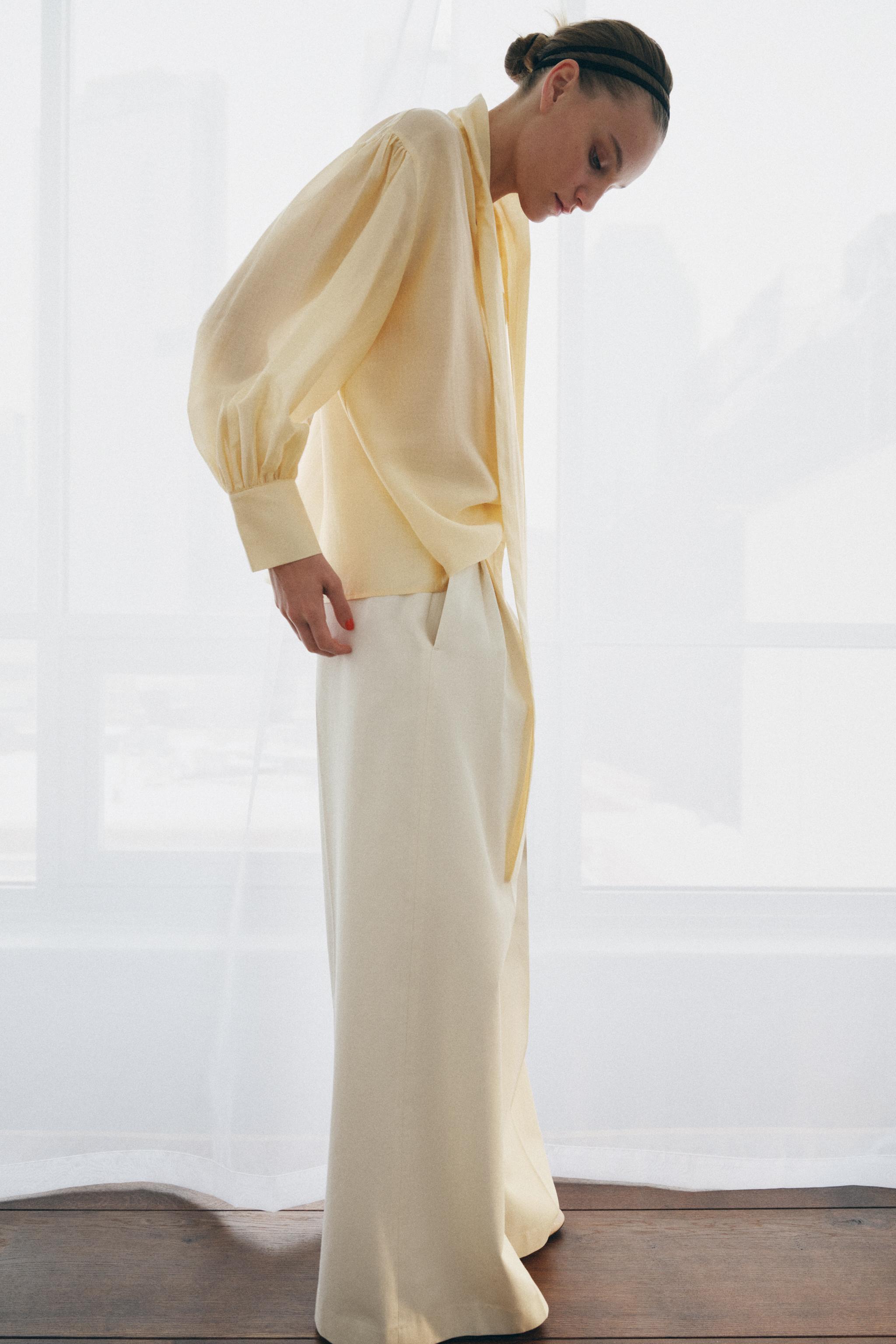 ZW COLLECTION PLEATED WIDE-LEG TROUSERS