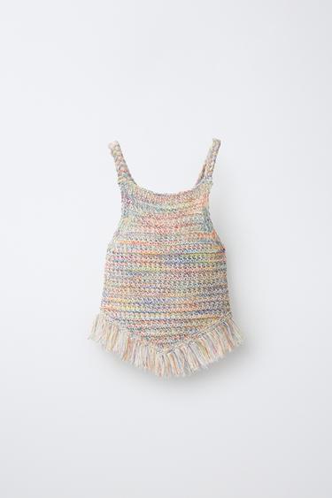 FRINGED KNIT TOP - Multicoloured by Zara