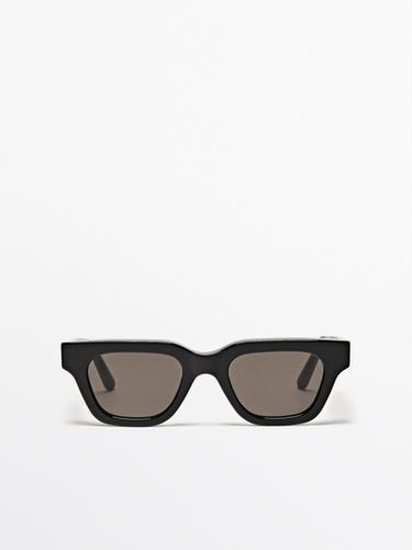 Zara Angled rectangular sunglasses - Black