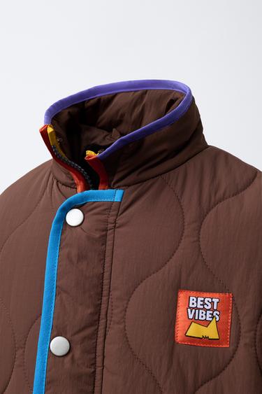 JACKET WITH CONTRAST DETAILS - Brown by Zara - Image 4