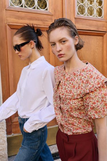 CHEMISE À COL CLAUDINE - Blanc de Zara - Image 6