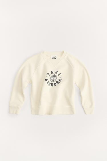 Zara AGES 6-14/ 50TH ANNIVERSARY VARSITY SWEATSHIRT - Ecru