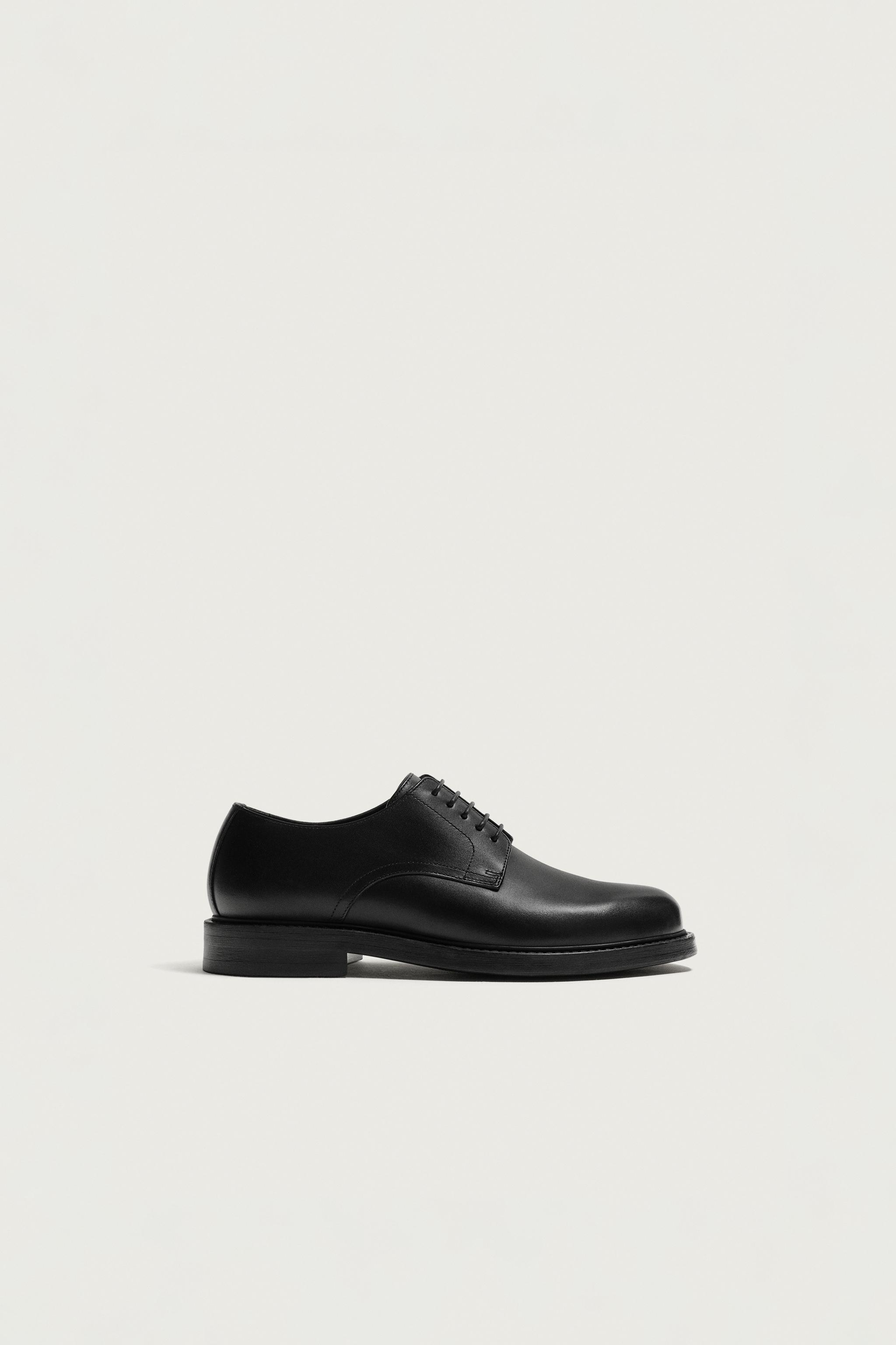 LEATHER SHOES — Black