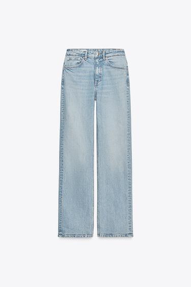 TRF STRAIGHT HIGH-WAIST JEANS - Light blue by Zara - Image 6