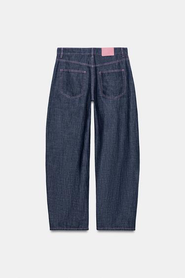LINEN BARREL TROUSERS - Indigo by Zara - Image 9