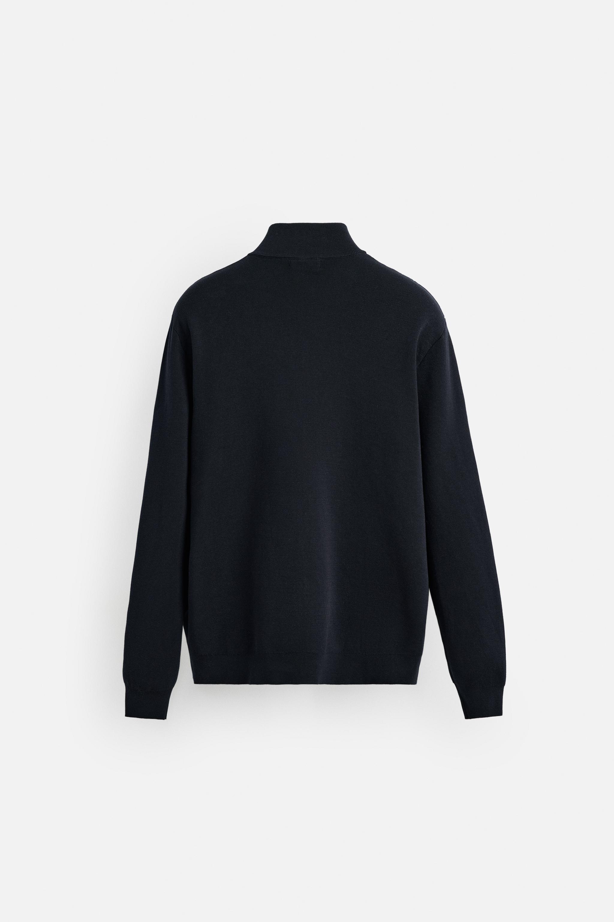ジッパー ハイネック カーディガン - ネイビーブルー | ZARA