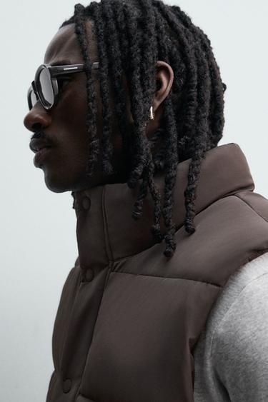 CROPPED FIT PUFFER GILET - Brown by Zara - Image 4