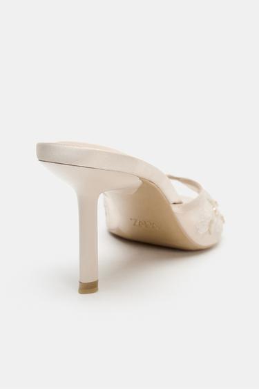 MESH EMBROIDERED MULE HEELS - Pink by Zara - Image 3