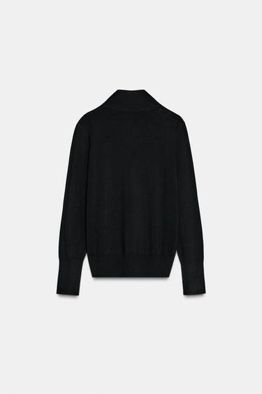 PULL EN MAILLE AVEC BOUTONS - Noir de Zara - Image 7