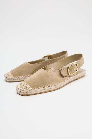 SPLIT SUEDE BRAIDED SLINGBACKS - Light beige by Zara - Image 3