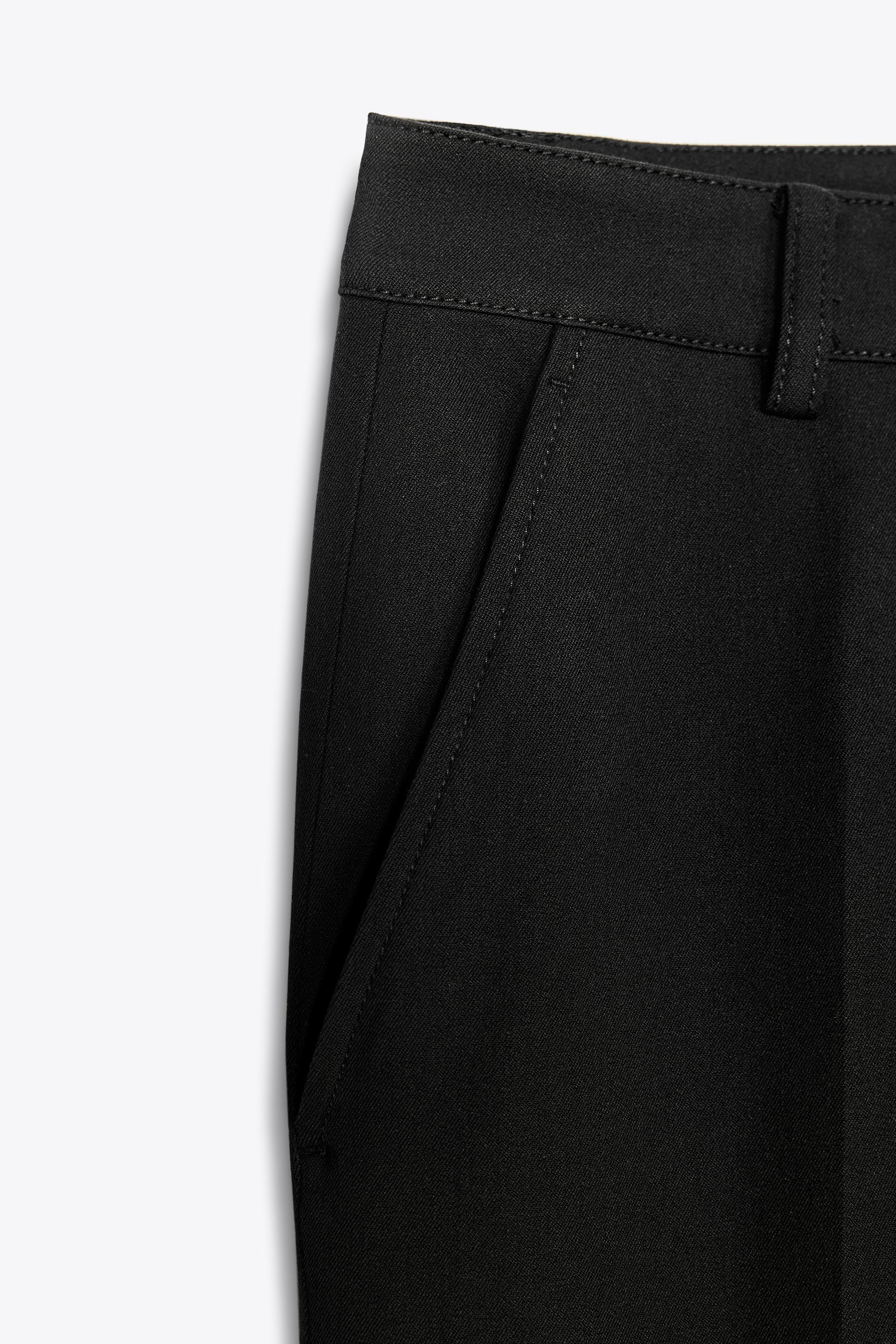 【ZARA】ZW COLLECTION クロップドパンツ ブラック 2882/972/800 ZW COLLECTION クロップドパンツ - ブラック | ZARA Japan / 日本