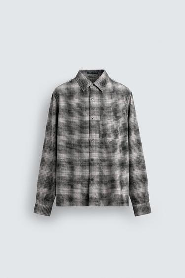 CHEMISE À CARREAUX COUPE DÉTENDUE - Gris de Zara