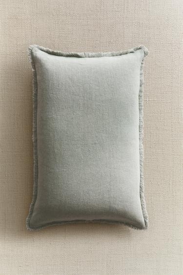 FRINGED CUSHION COVER - Aquamarine by Zara - Image 5