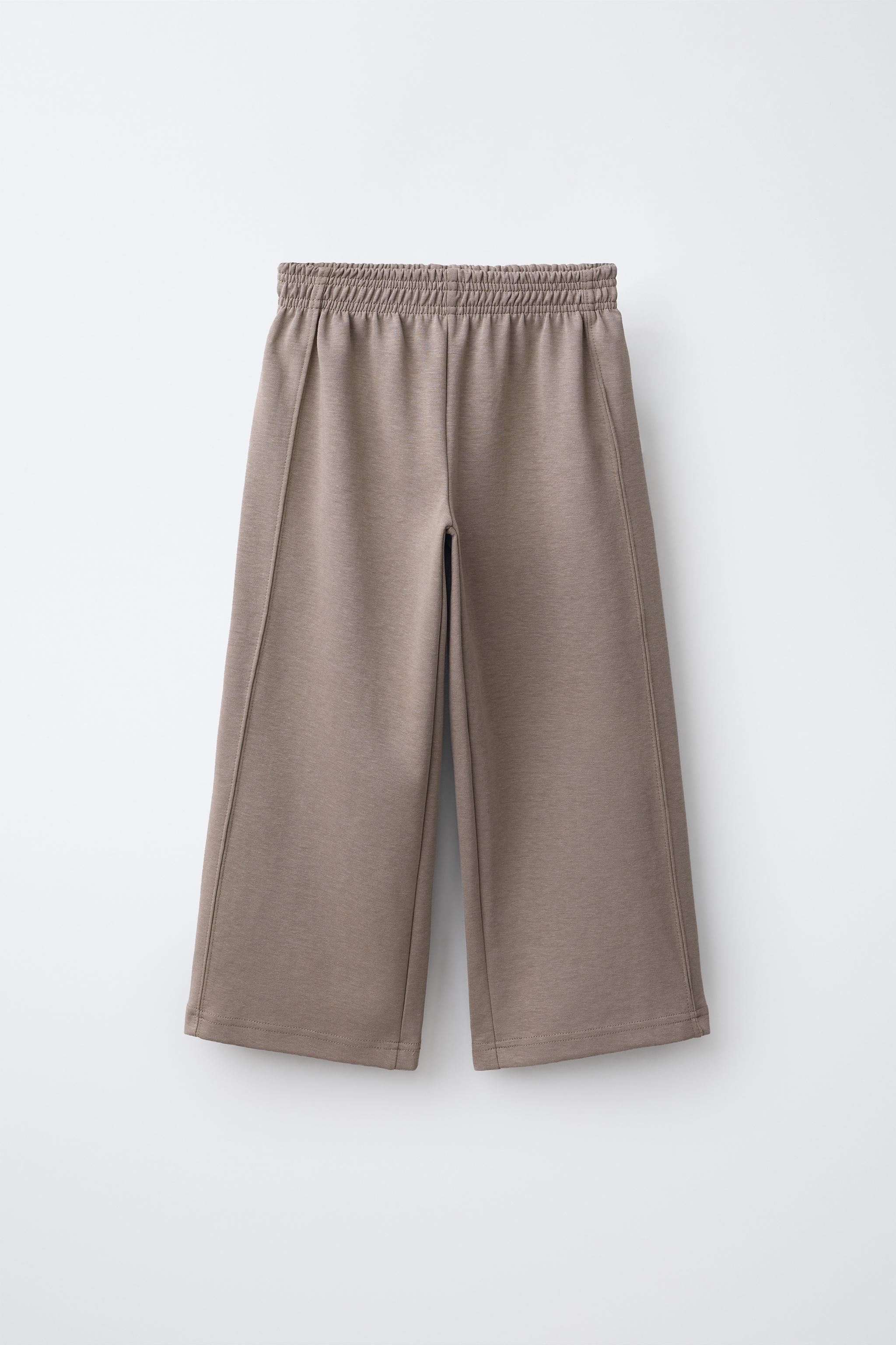 INTERLOCK DOUBLE SWEATSHIRT AND WIDE-LEG PANTS SET