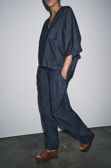 ZARA WOMAN COLLECTION RELAXED DENIM SHIRT - Blue by Zara - Image 3