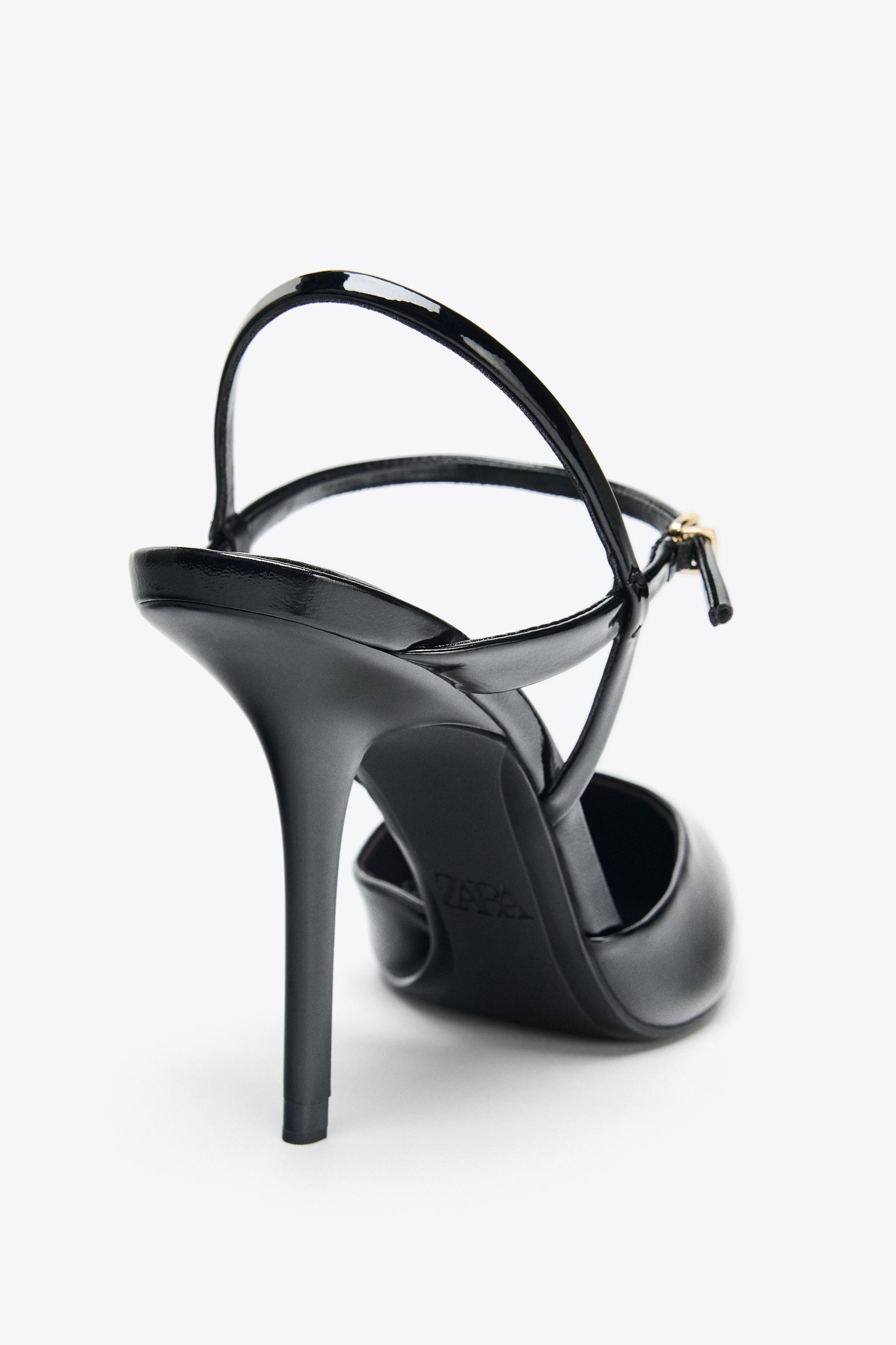ZARA ブラック バックストラップシューズ 23 ストラップ付きスリングバックシューズ - ブラック | ZARA Japan