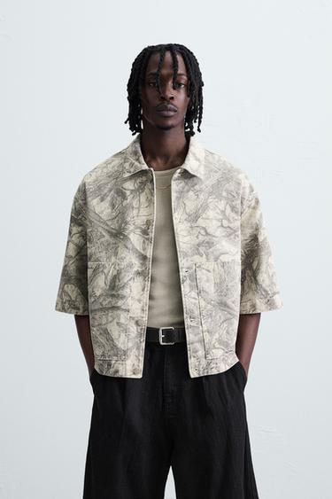 WASHED ABSTRACT PRINT OVERSHIRT - Zara-ს 026