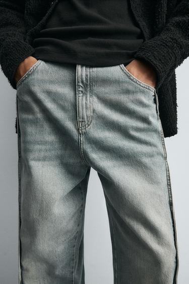 JEAN BAGGY FIT À COUTURES - Bleu / Vert de Zara - Image 5