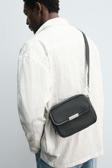 NYLON CROSSBODY BAG - Black by Zara - Image 1