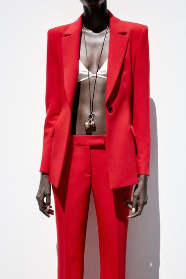 PANTALON FLARE - Rouge de Zara - Image 2