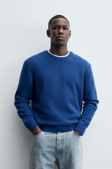 REGULAR FIT WOOL BLEND JUMPER - Bluish by Zara