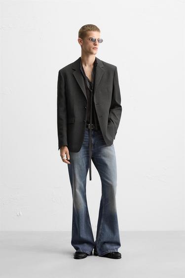Zara LIMITED EDITION POLKA DOT JACQUARD BLAZER - Black