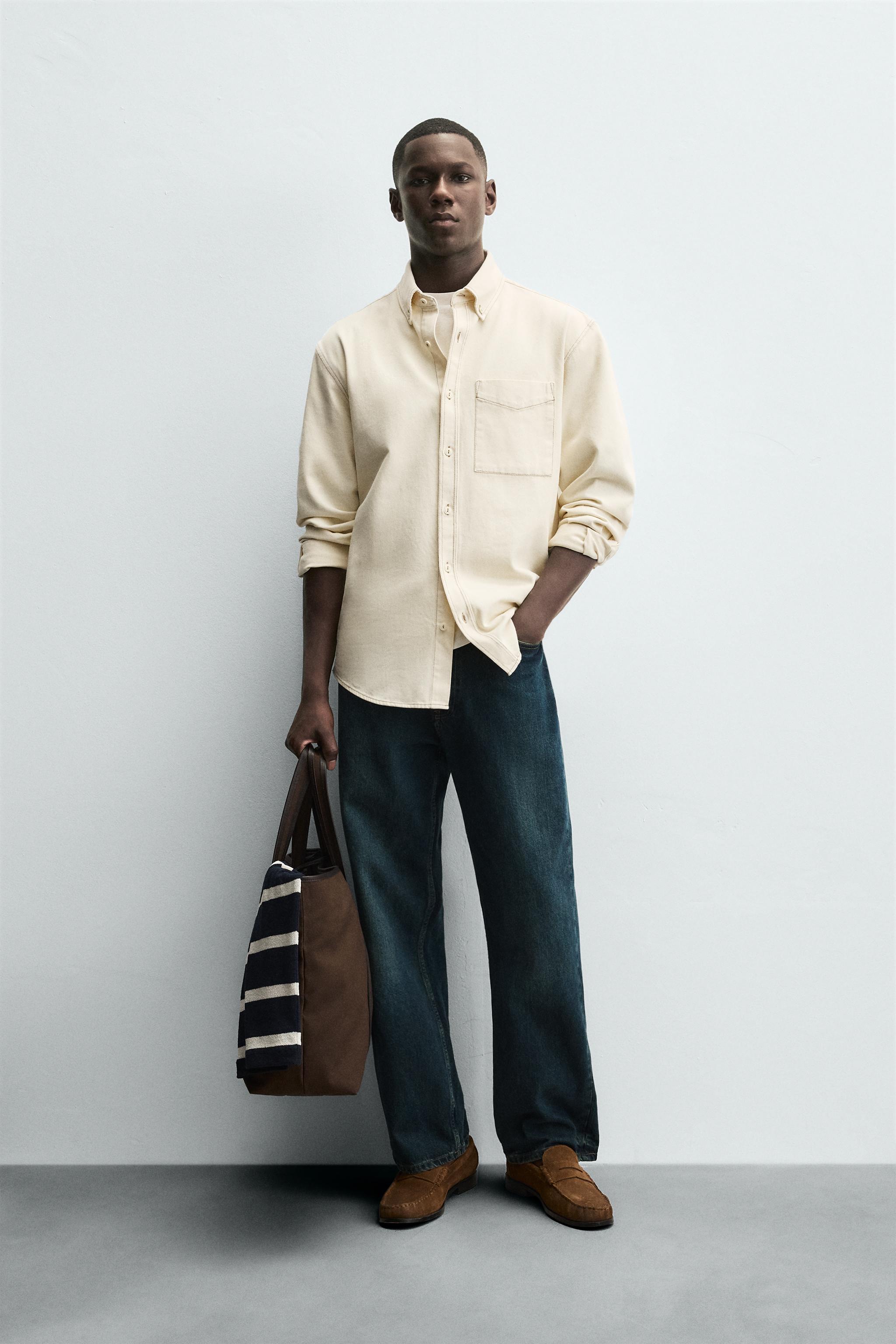 CONTRAST STITCHING OVERSHIRT - Ecru | ZARA United States
