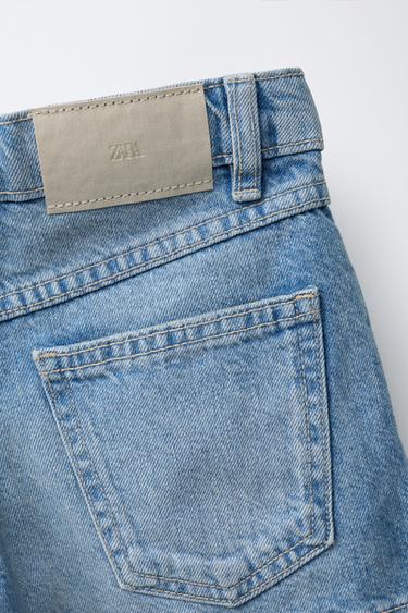 FAUX PEARL DENIM BERMUDA SHORTS - Blue by Zara - Image 3