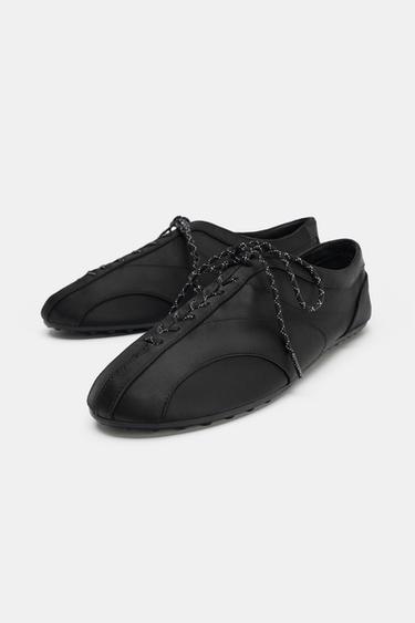 BALLERINES SPORT À LACETS - Noir de Zara - Image 2