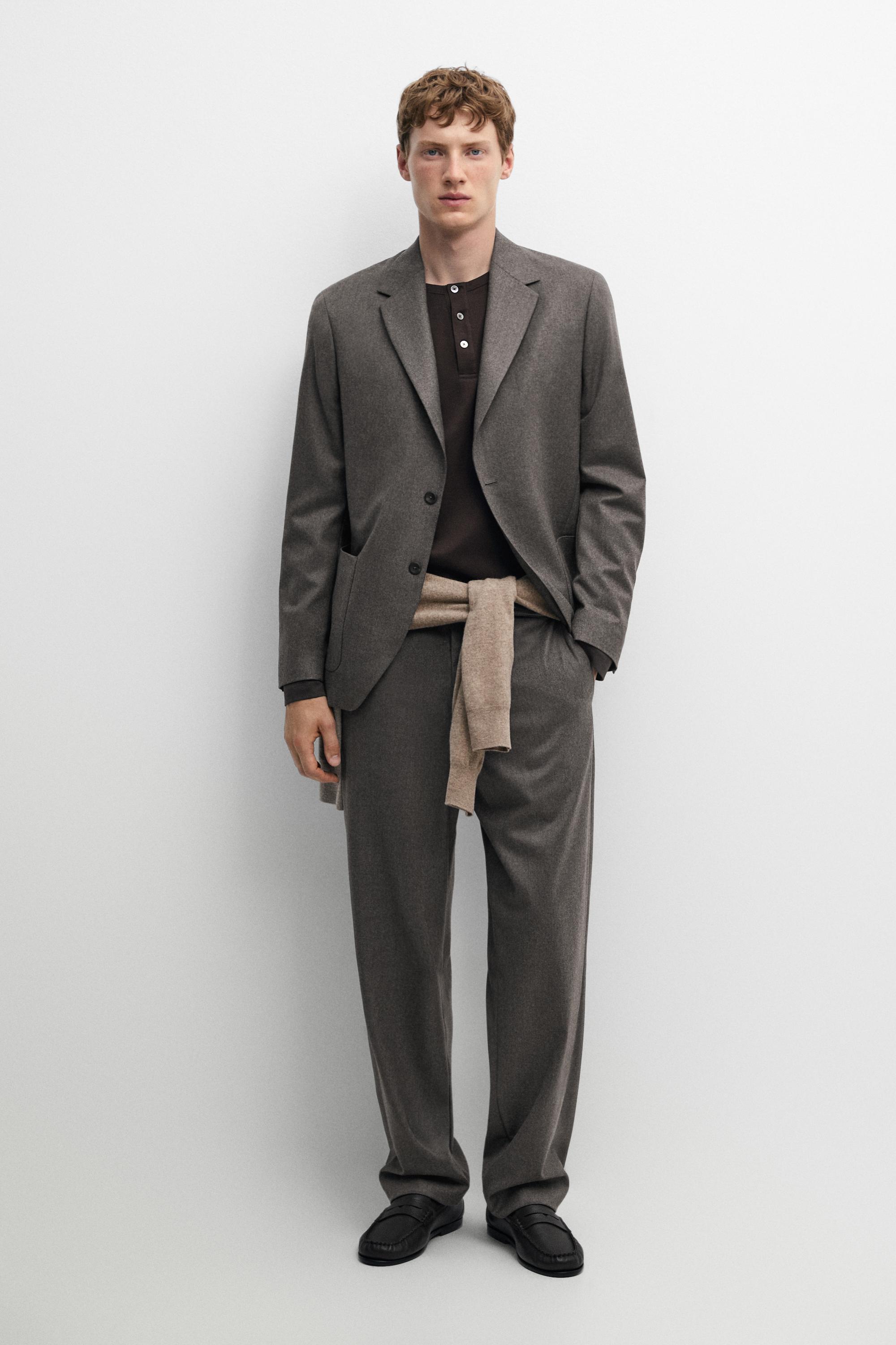 100% Wool Suit Pants — Mink