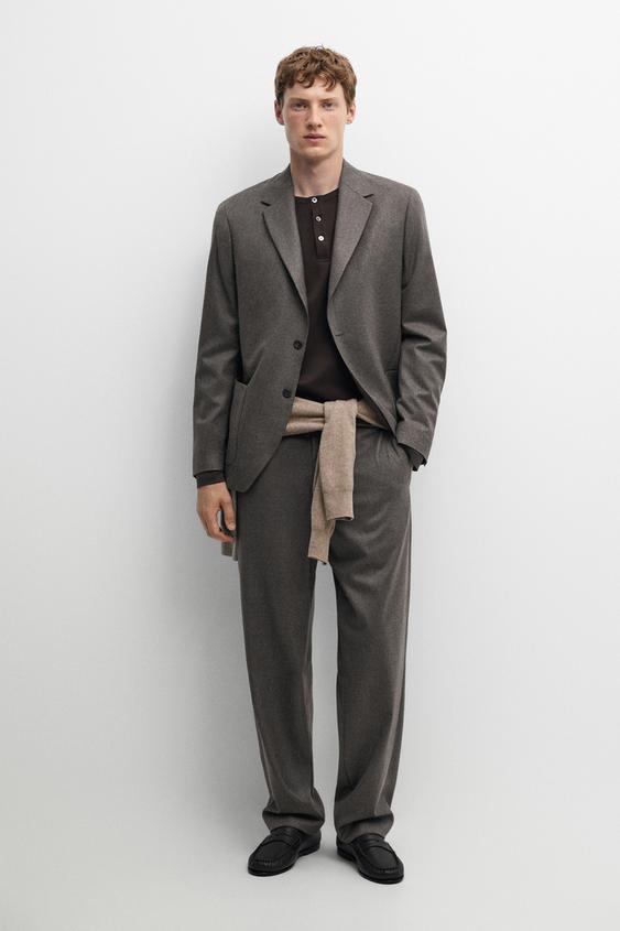 Zara 100% Wool Suit Pants - Mink - Image 0