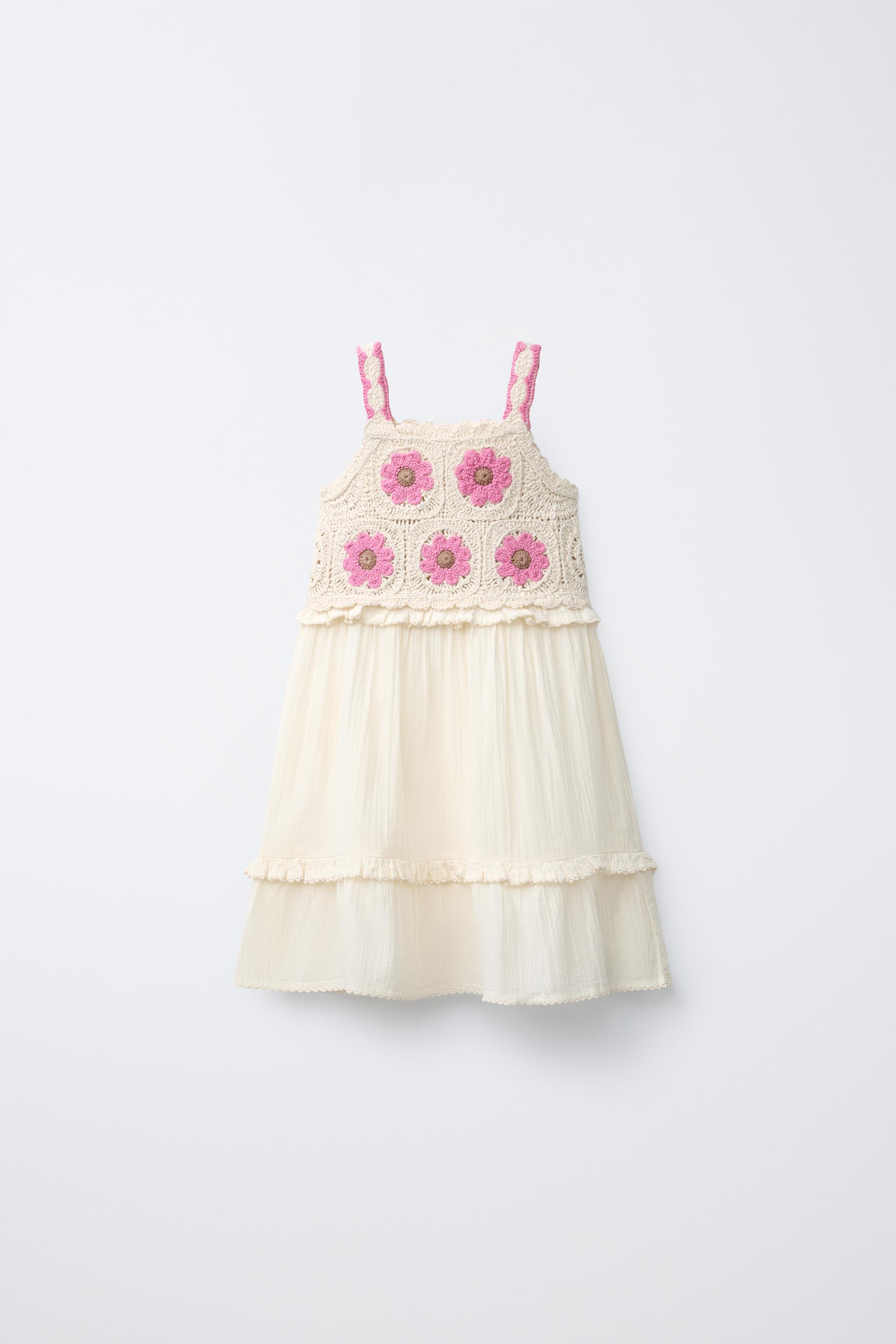 Детские платья Zara CROCHET KNIT COMBINATION DRESS — фото 2