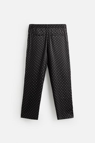 LIMITED EDITION GEOMETRIC PRINT TROUSERS - Navy blue by Zara - Image 3