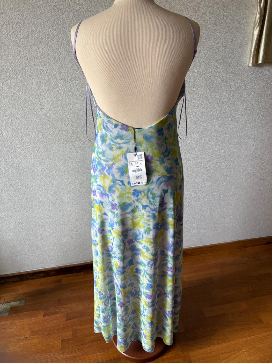 PRINTED TULLE MIDI DRESS WITH BOW - Image 3