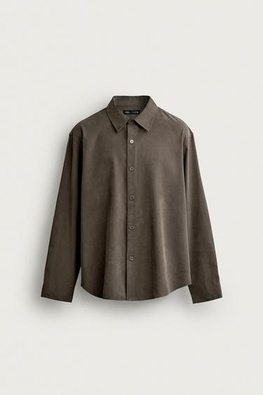 CAMISA FLUIDA RELAXED FIT - marron-vison de Zara