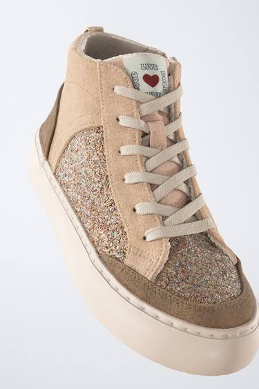 BASKETS MONTANTES PAILLETTES - Marron de Zara - Image 1